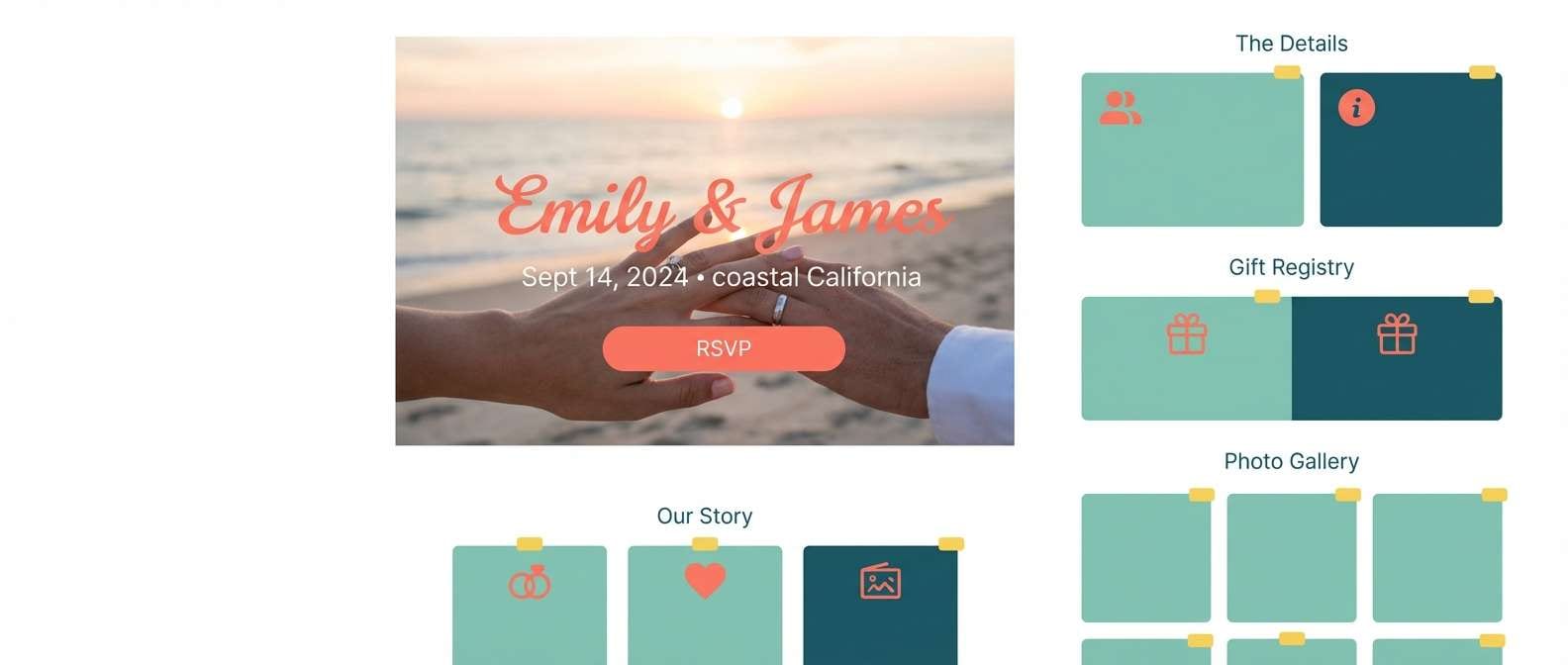 wedding website ui