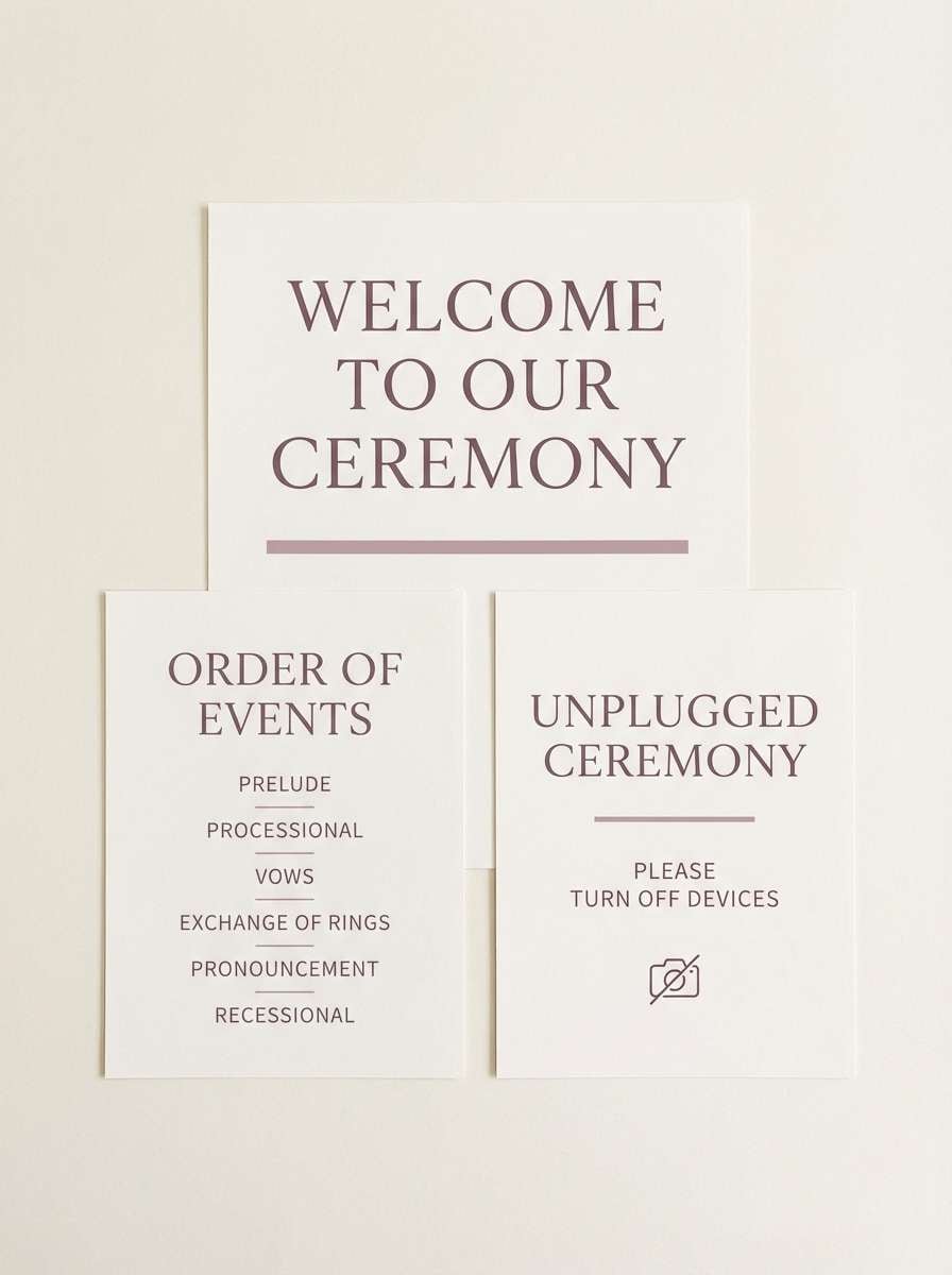 minimal ceremony signs