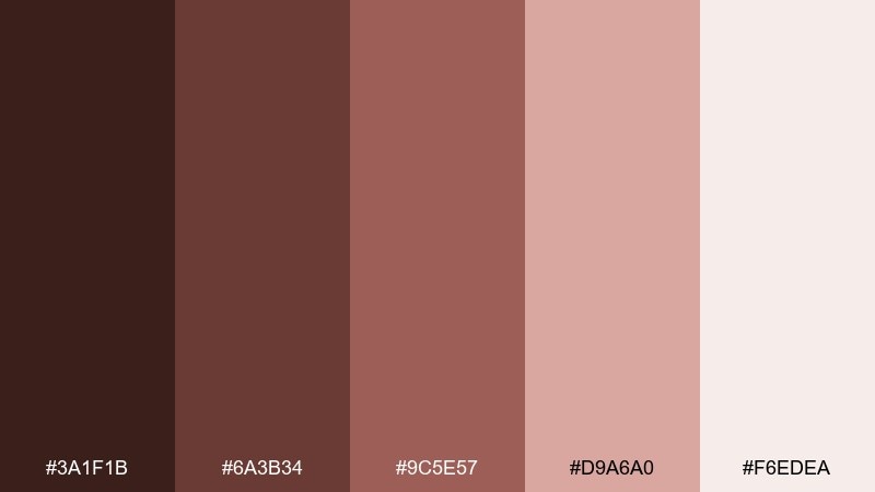 truffle rose chocolate color palette with hex codes