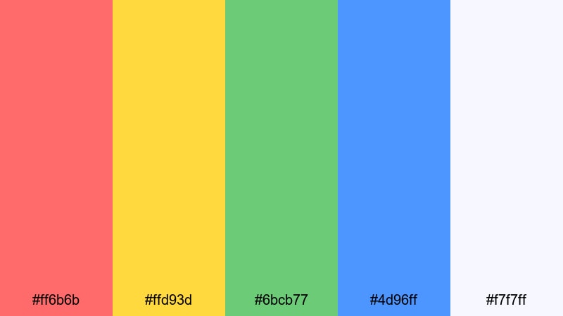 tulip market color palette with hex codes