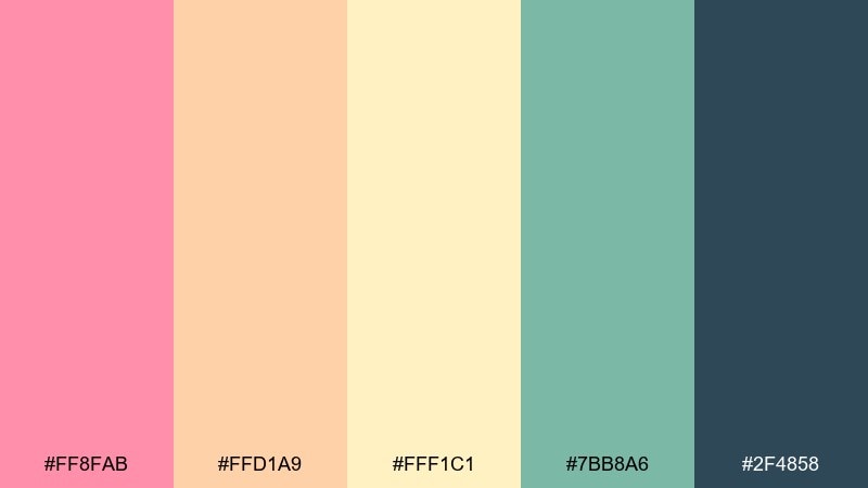 tulip sunrise floral color palette with hex codes