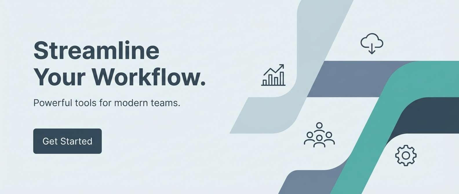 saas hero banner in icy blue grays