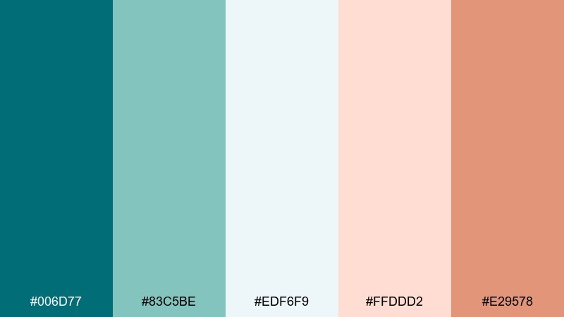 turquoise caravan color palette with hex codes