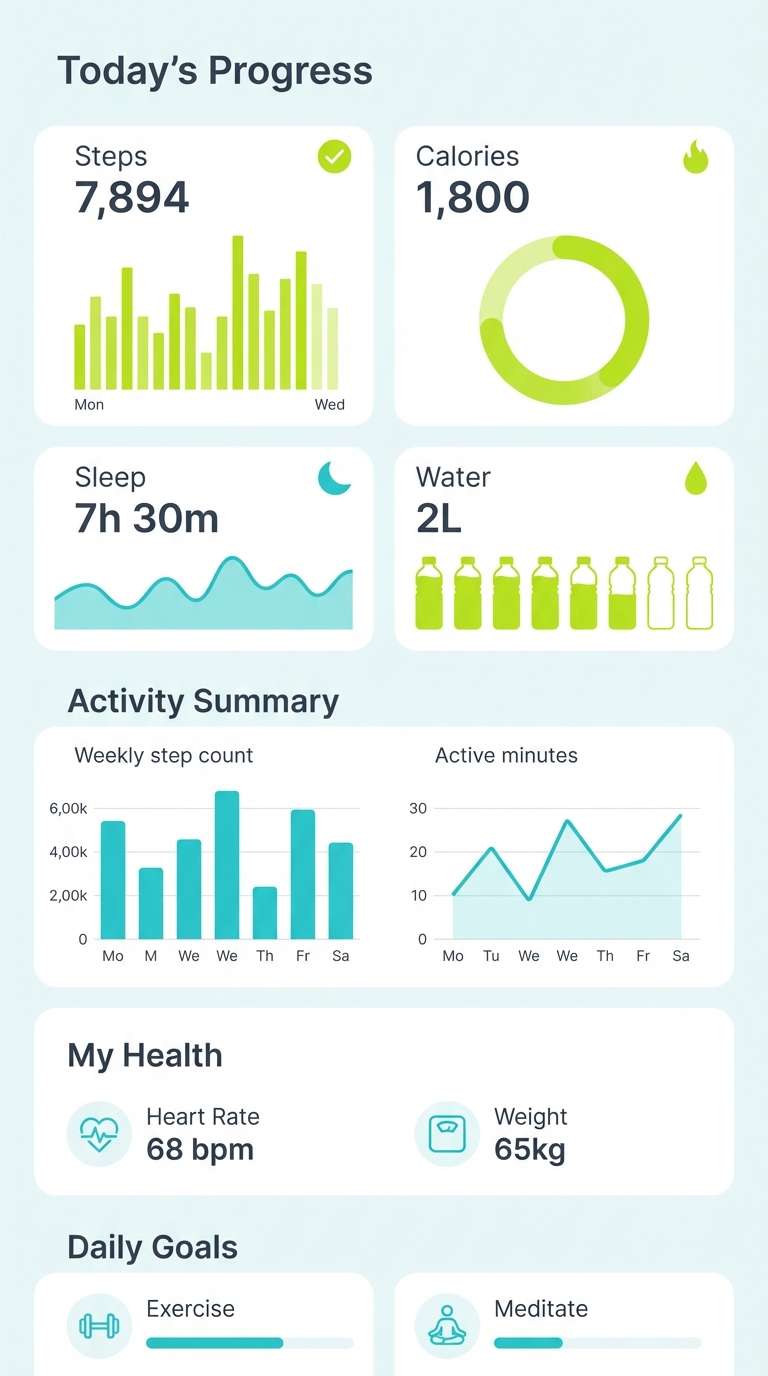 health dashboard ui