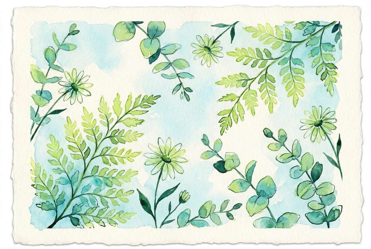 watercolor botanical set