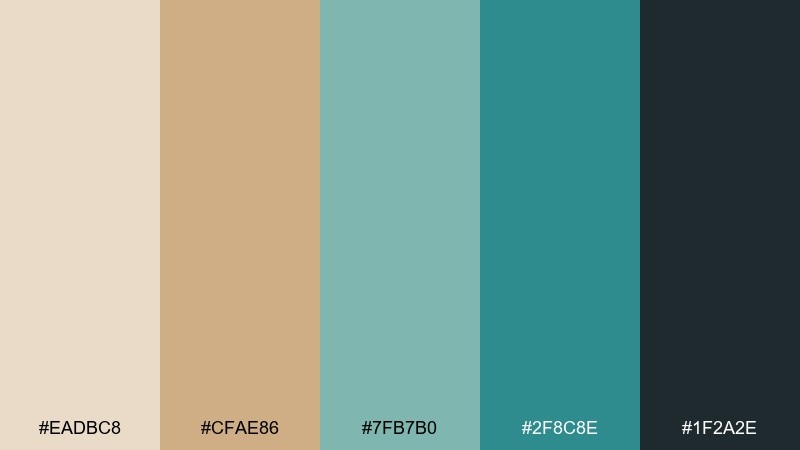 turquoise mirage desert oasis color palette with hex codes