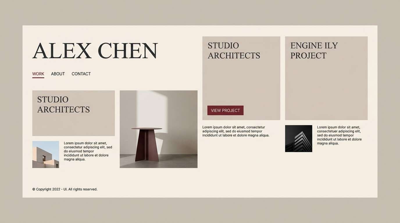 minimal portfolio ui