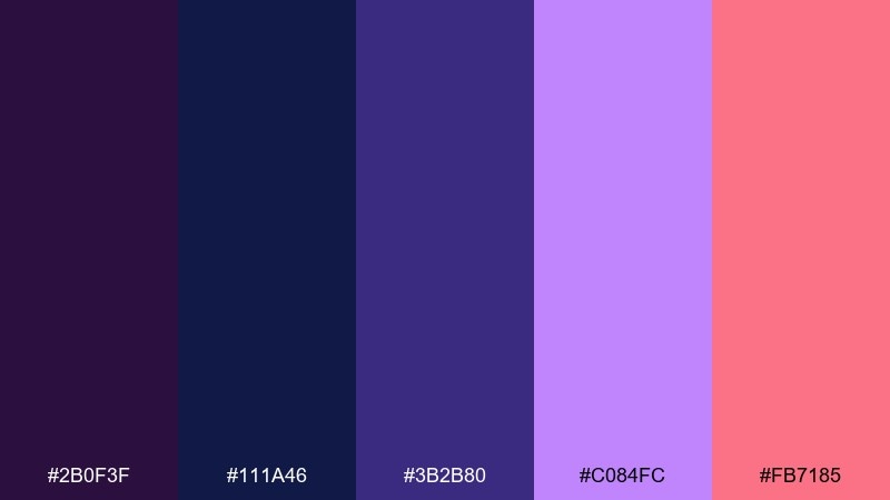 twilight bloom color palette with hex codes