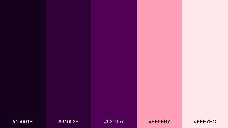 twilight dahlia dark violet color palette with hex codes