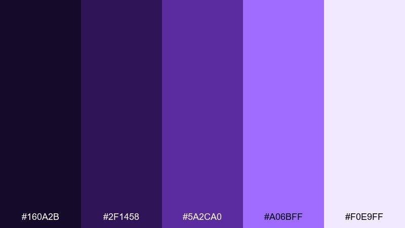 twilight gradient color palette with hex codes
