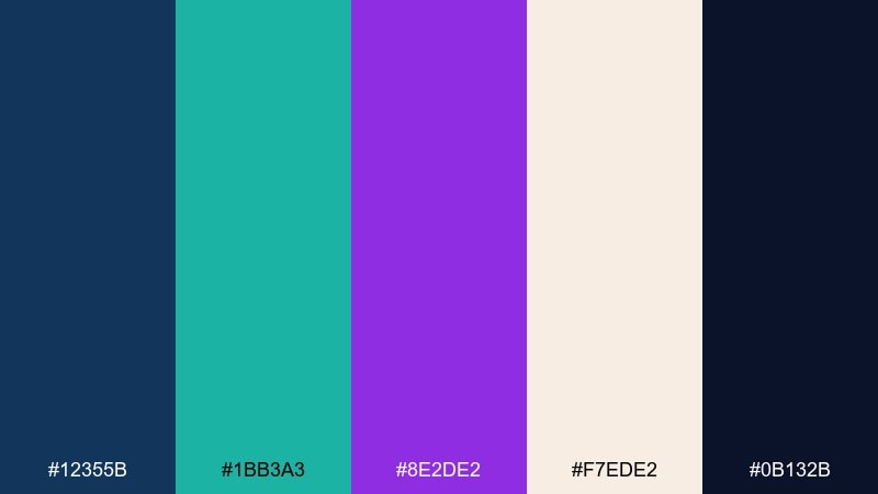 twilight hibiscus color palette with hex codes