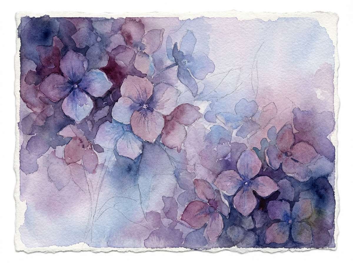 watercolor hydrangea illustration