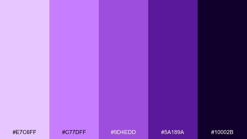 twilight lilac pink violet color palette with hex codes