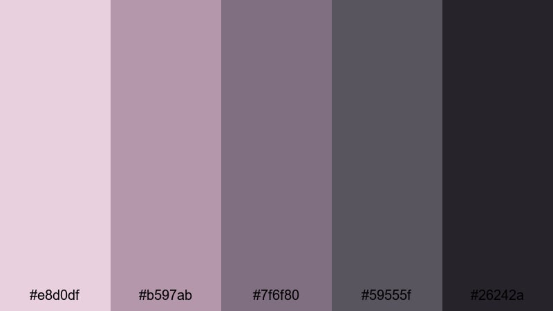 twilight mauve slate color palette with hex codes