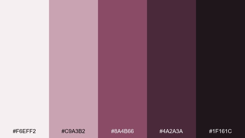twilight mulberry autumn color palette with hex codes