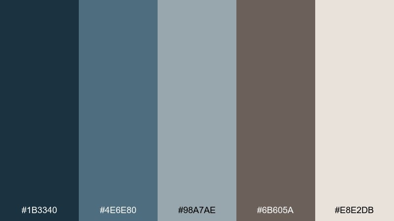 twilight pebble blue taupe color scheme with hex codes