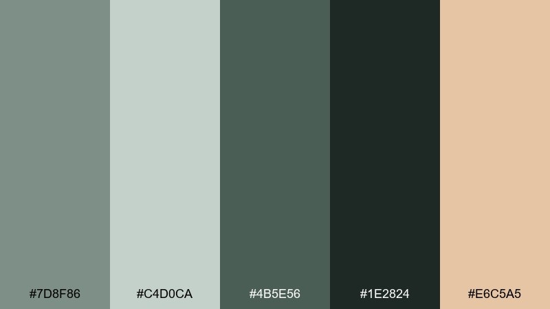 twilight sage landscape color palette with hex codes