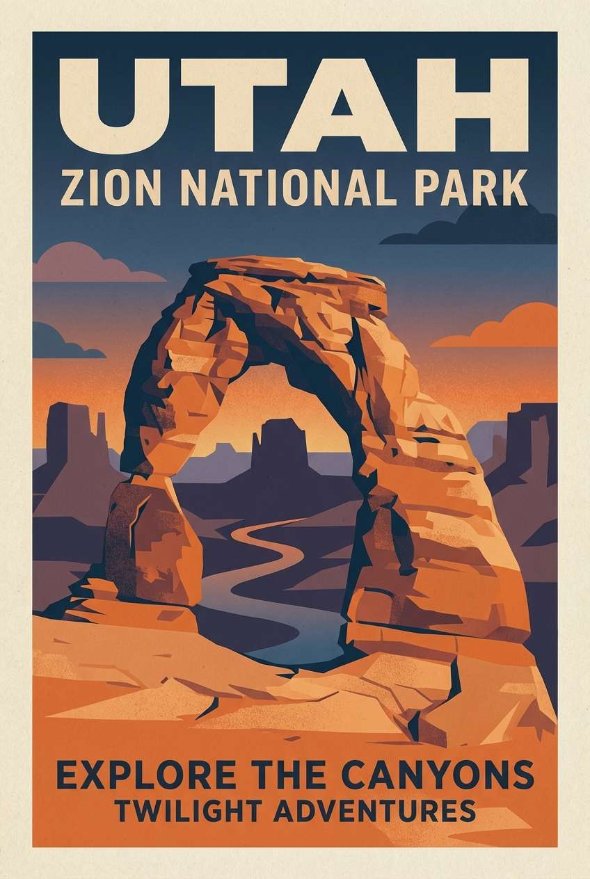 sandstone travel poster
