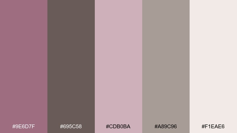 twilight taupe social mauve taupe color palette with hex codes