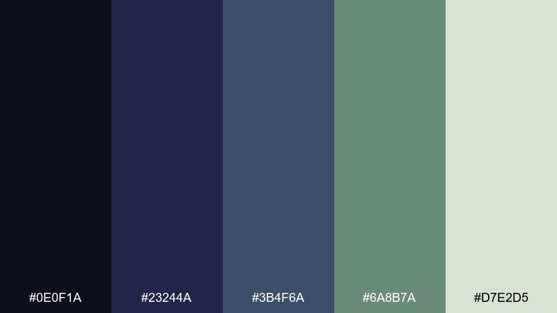 twilight thicket fantasy forest color palette with hex codes