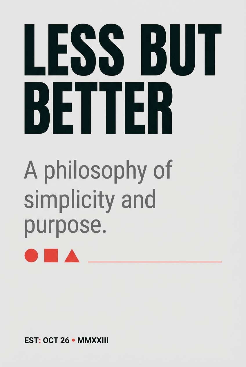 minimal poster with red accent