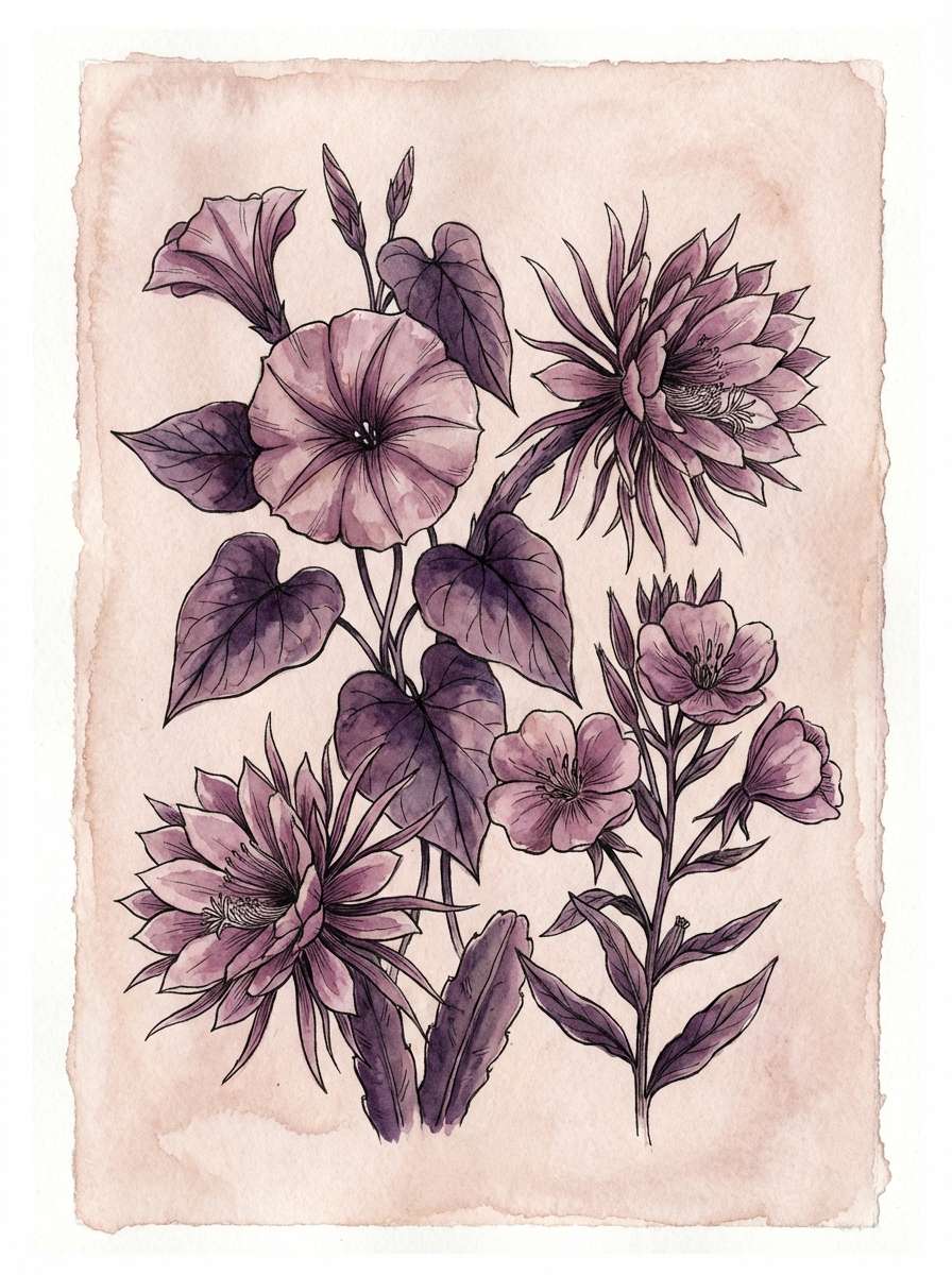 watercolor botanical flowers