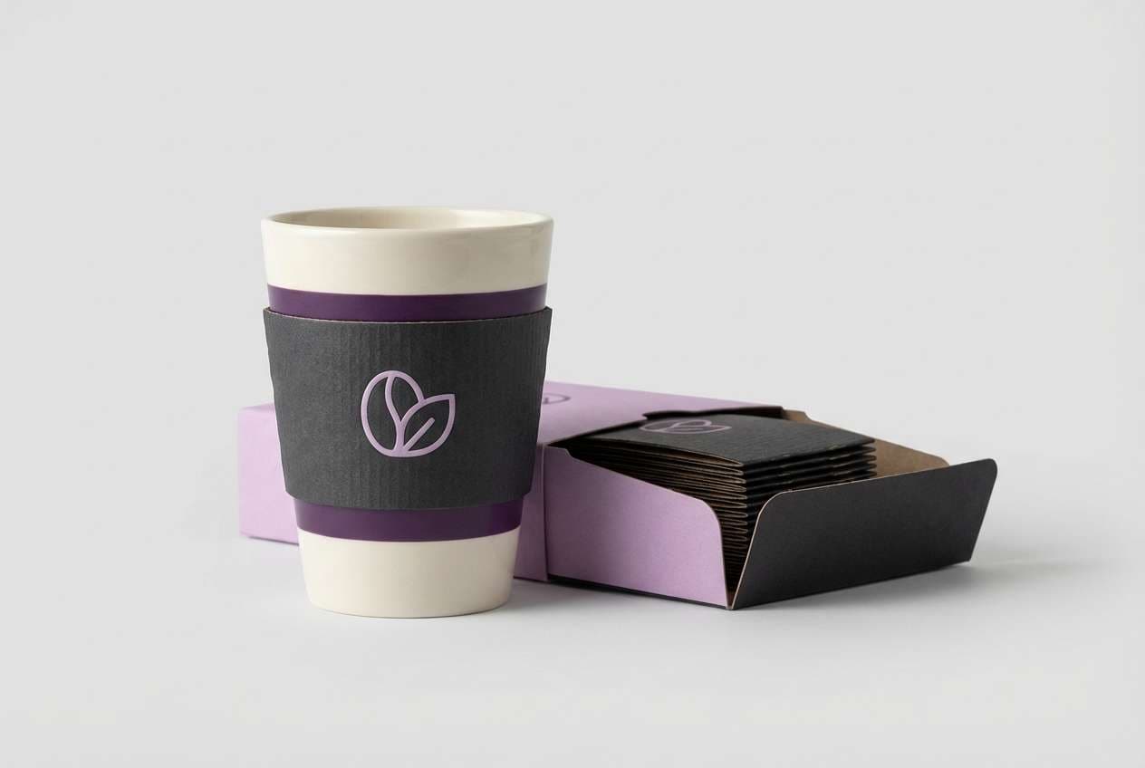 ube latte coffee packaging