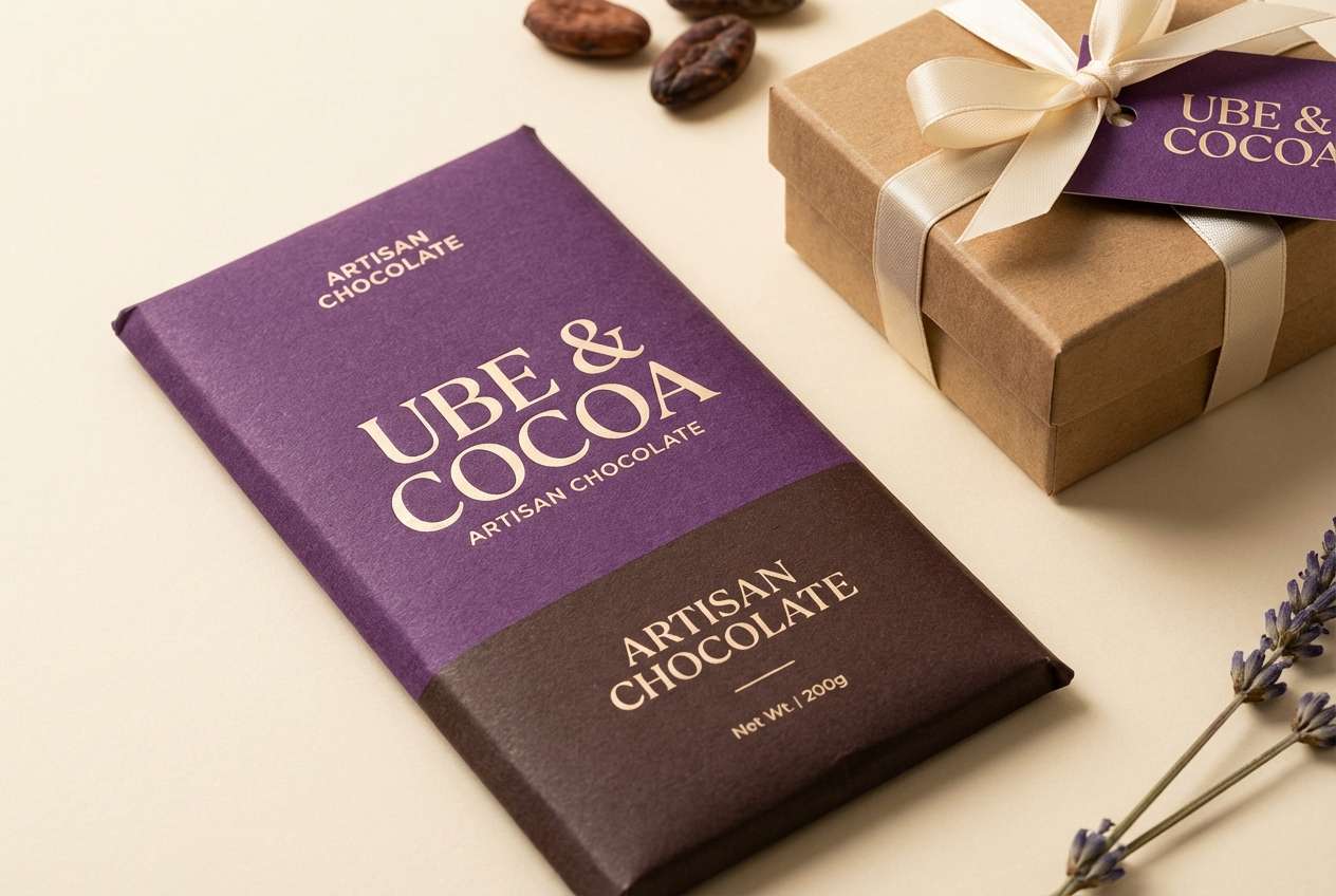 ube cocoa chocolate packaging