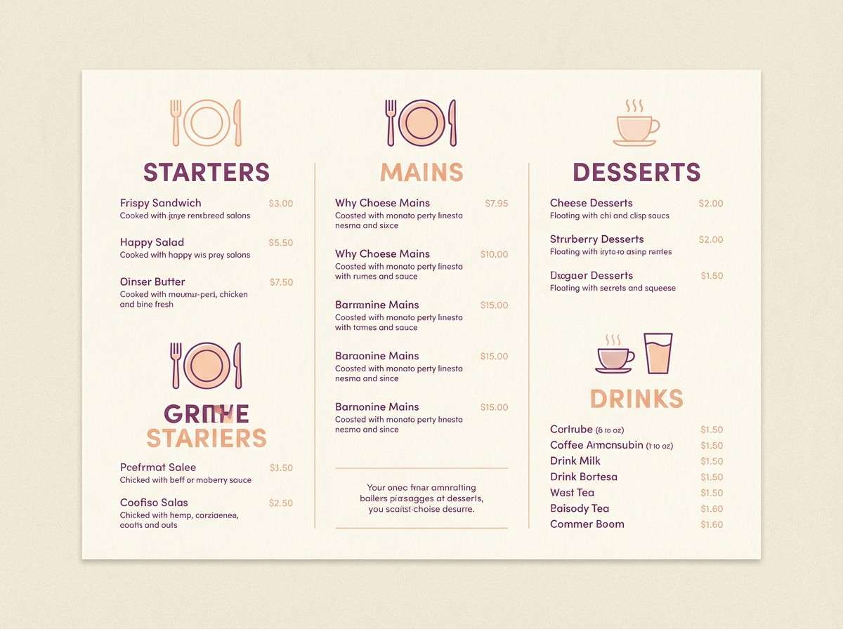pastel menu design