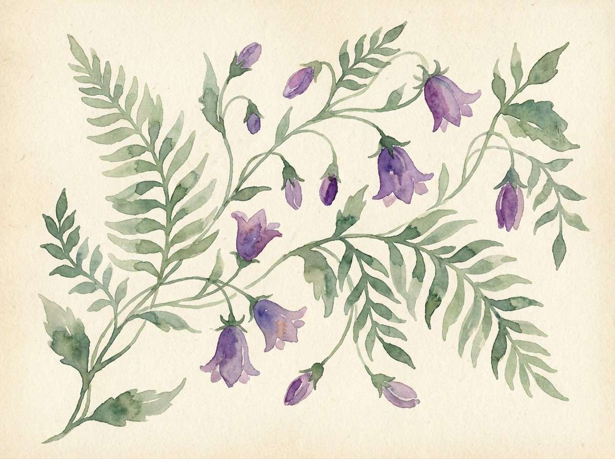 ube sage watercolor florals