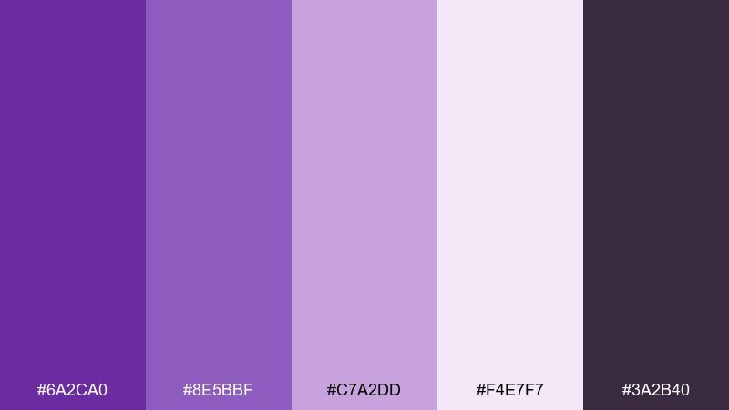 ube latte ube color palette with hex codes