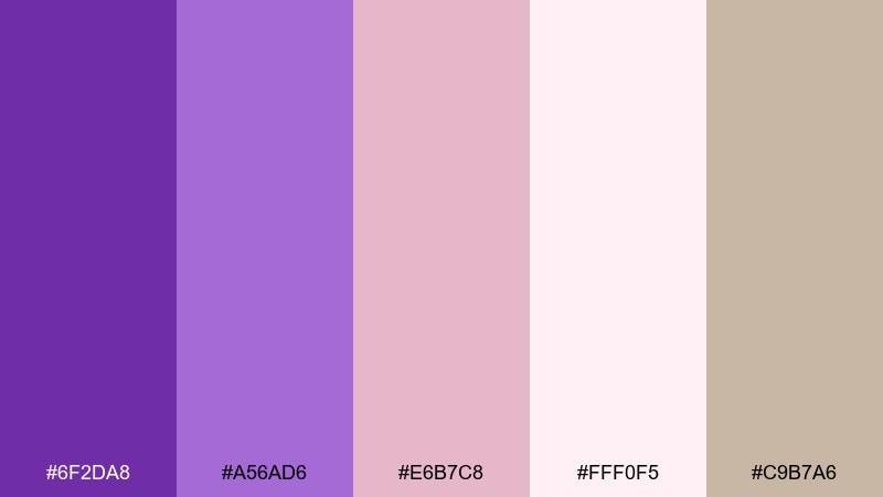 ube rose wedding ube color palette with hex codes
