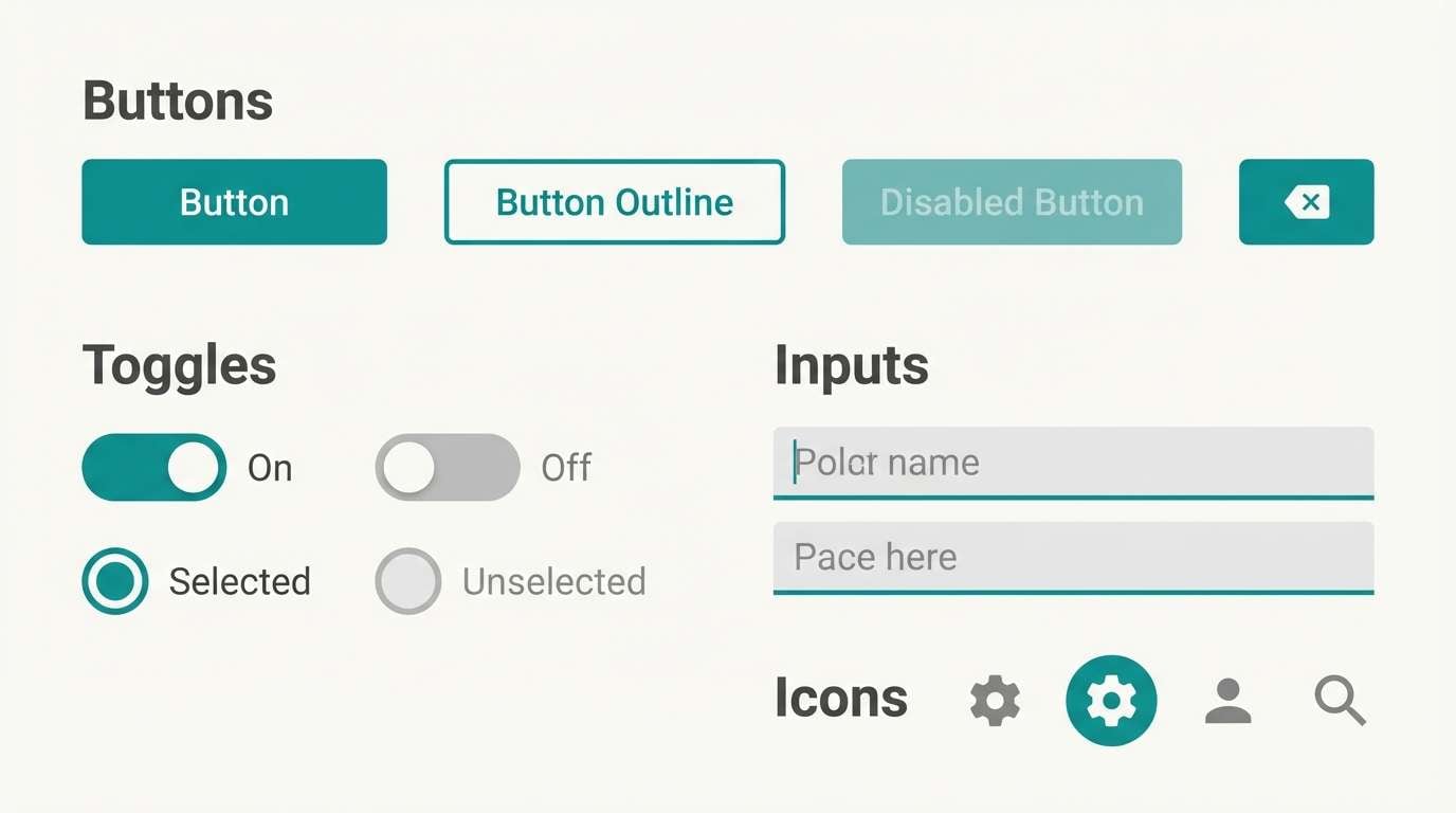 minimal teal ui system