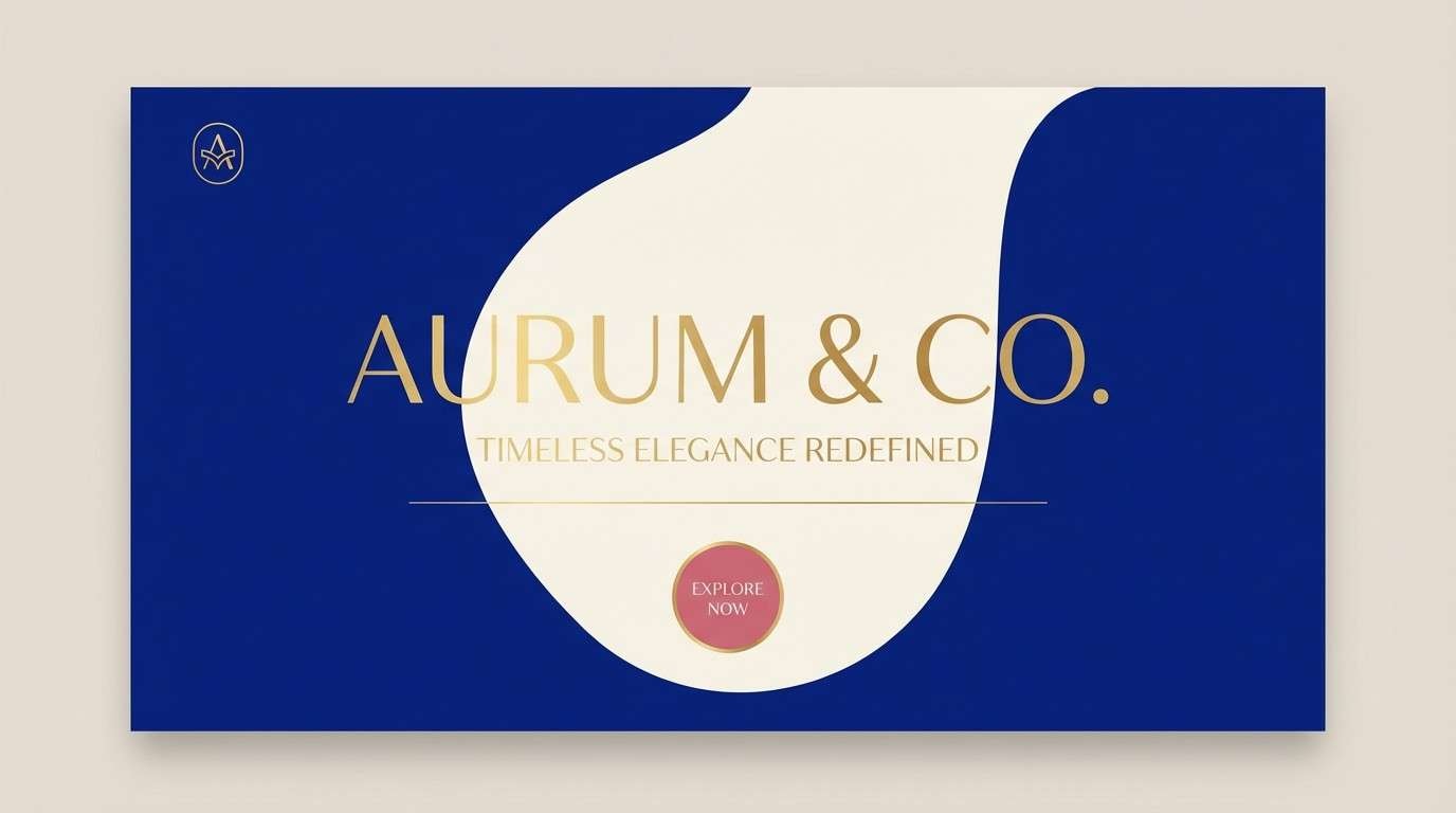 luxury hero layout in deep blue