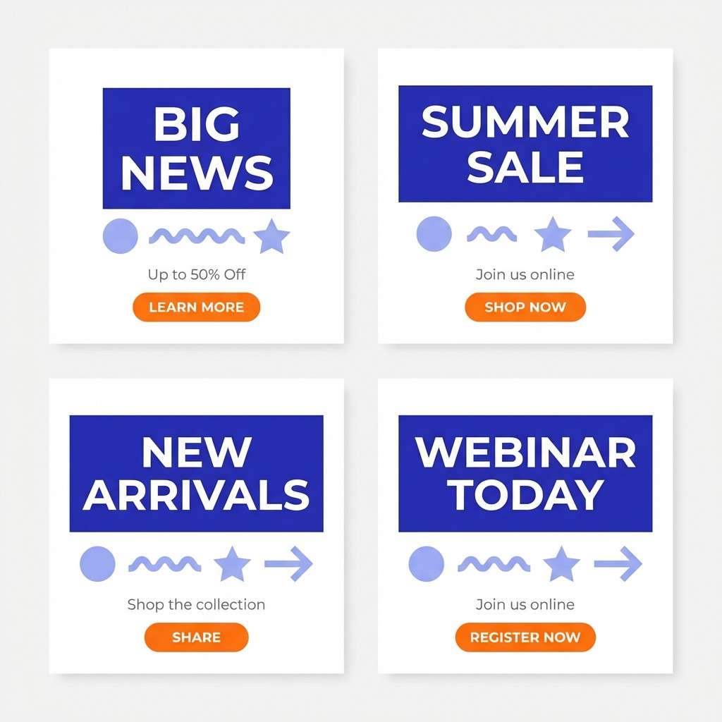 social promo in blue and orange