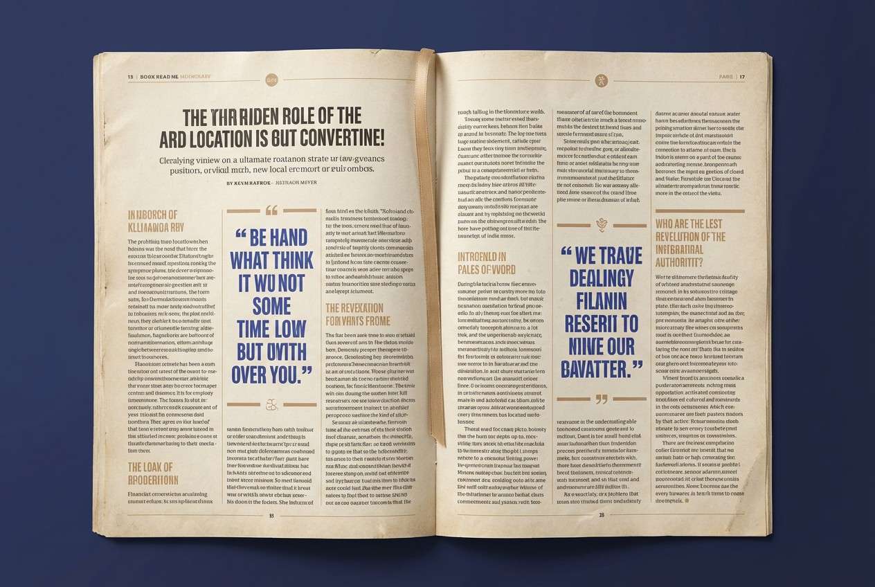 editorial spread in ink and parchment