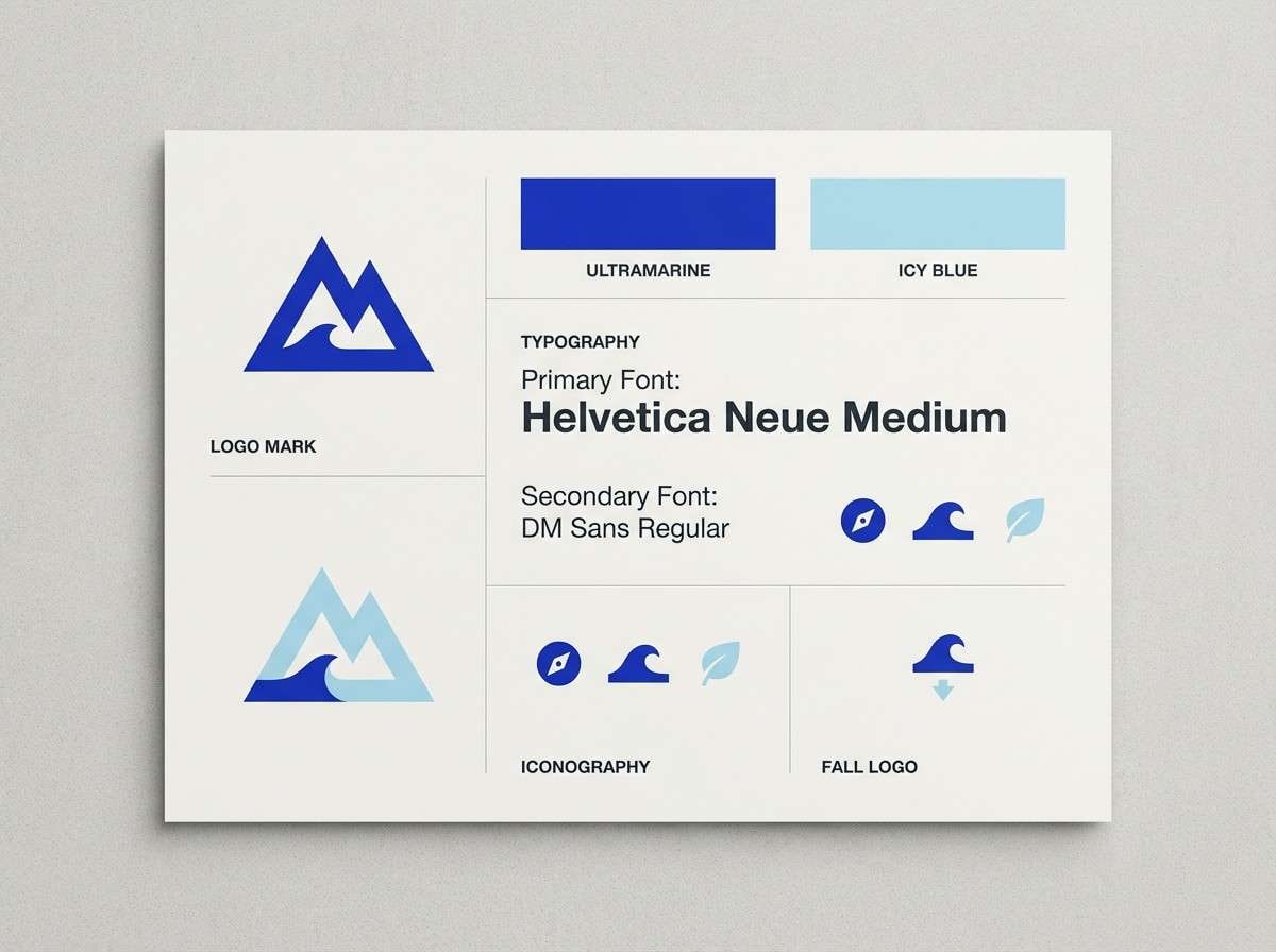 minimal brand kit in icy blues