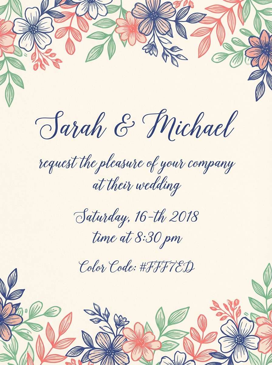 floral invitation card