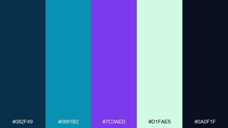 ultraviolet aquarium color palette with hex codes