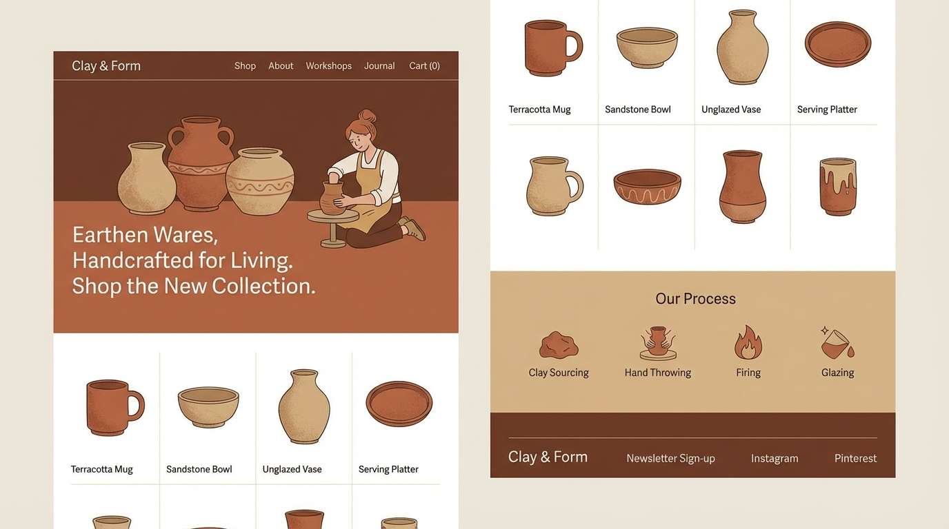 ceramics landing page ui