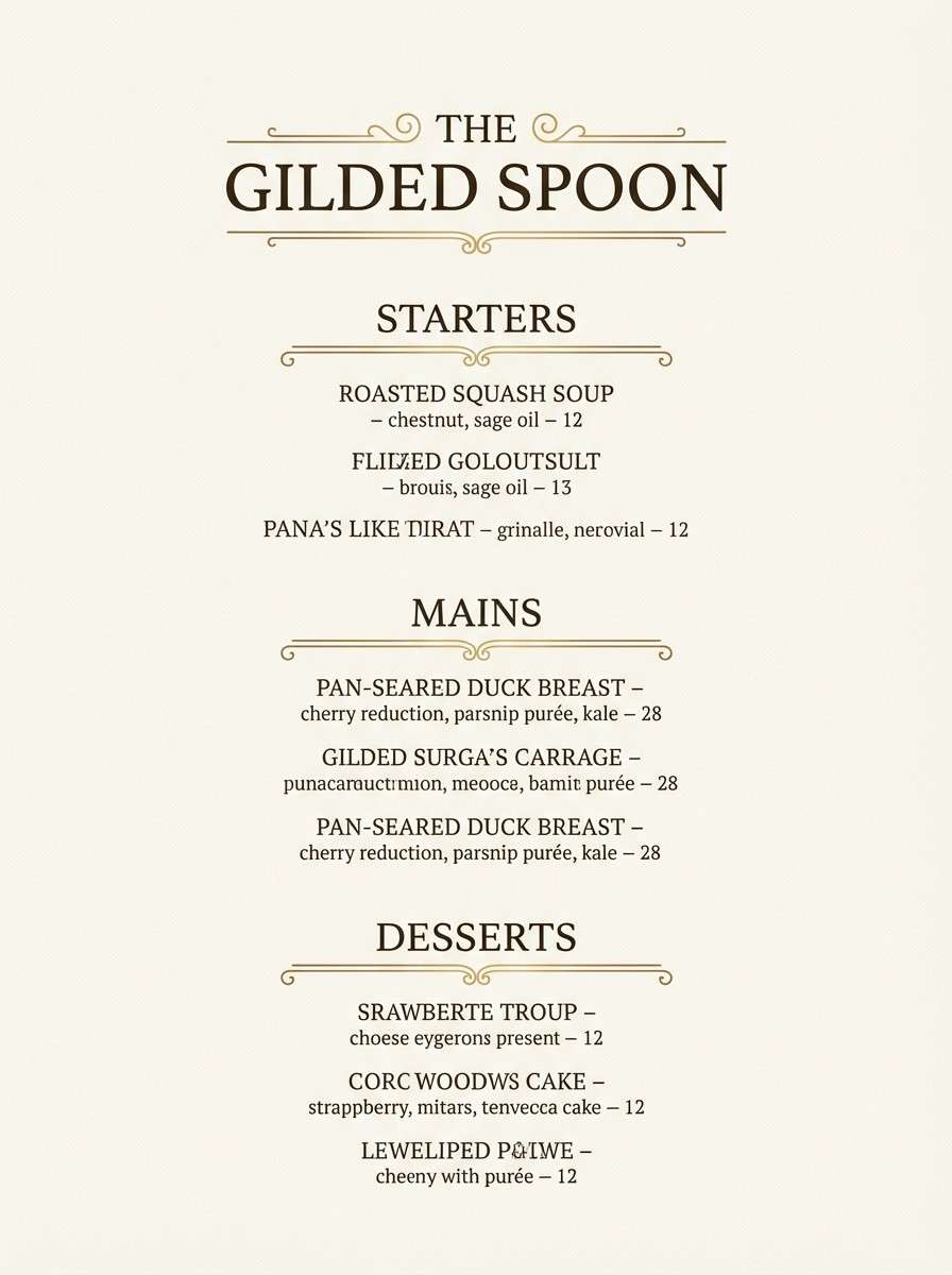 restaurant menu design