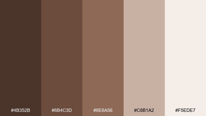 umber night beaver color palette with hex codes