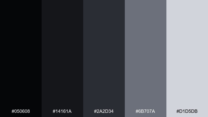 umbrella noir thunderstorm color palette with hex codes