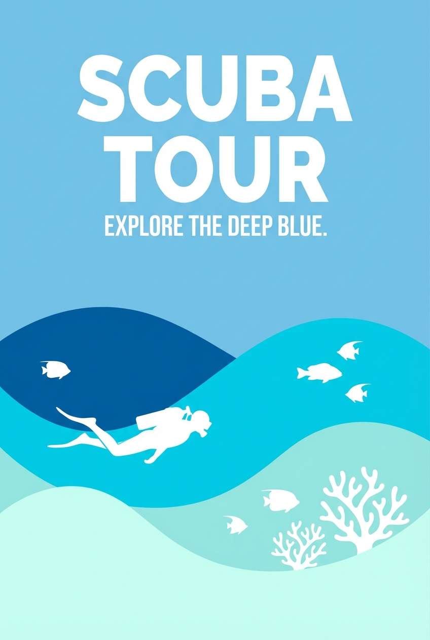 blue travel poster