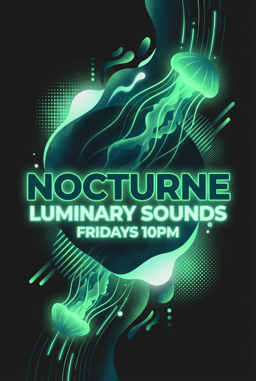 glowing green poster