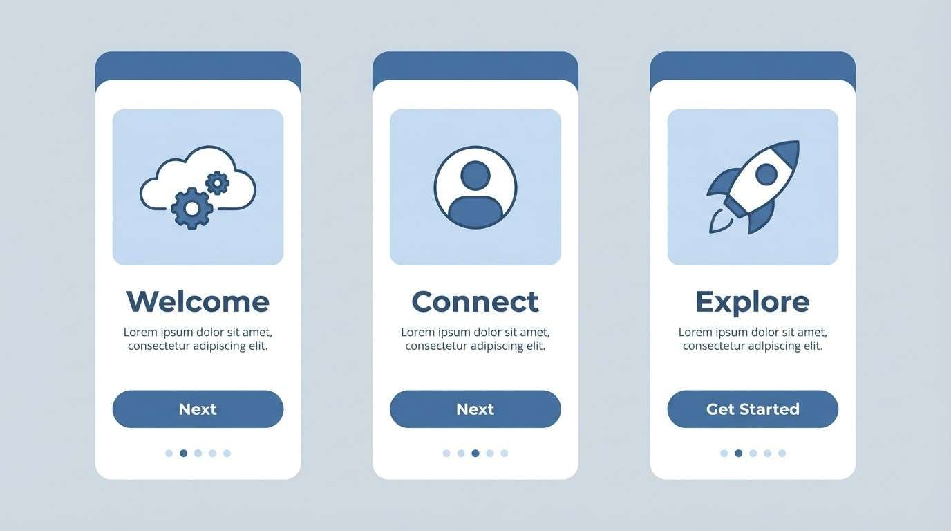 denim blue onboarding ui
