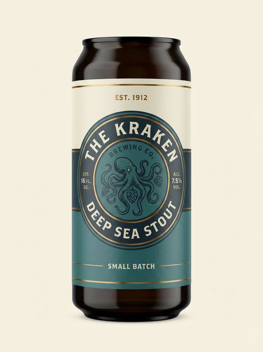 vintage teal beer label