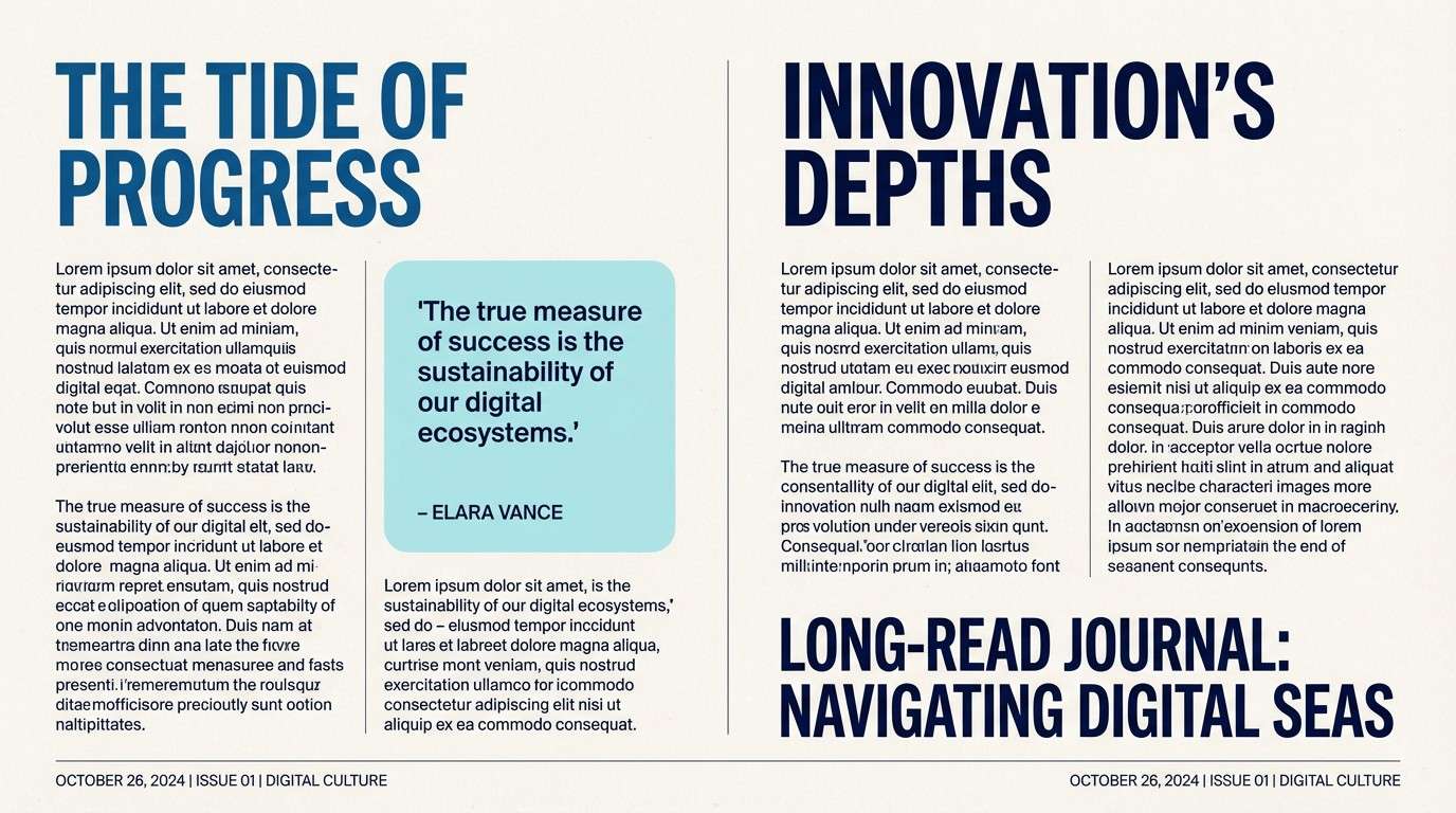 ink navy editorial layout