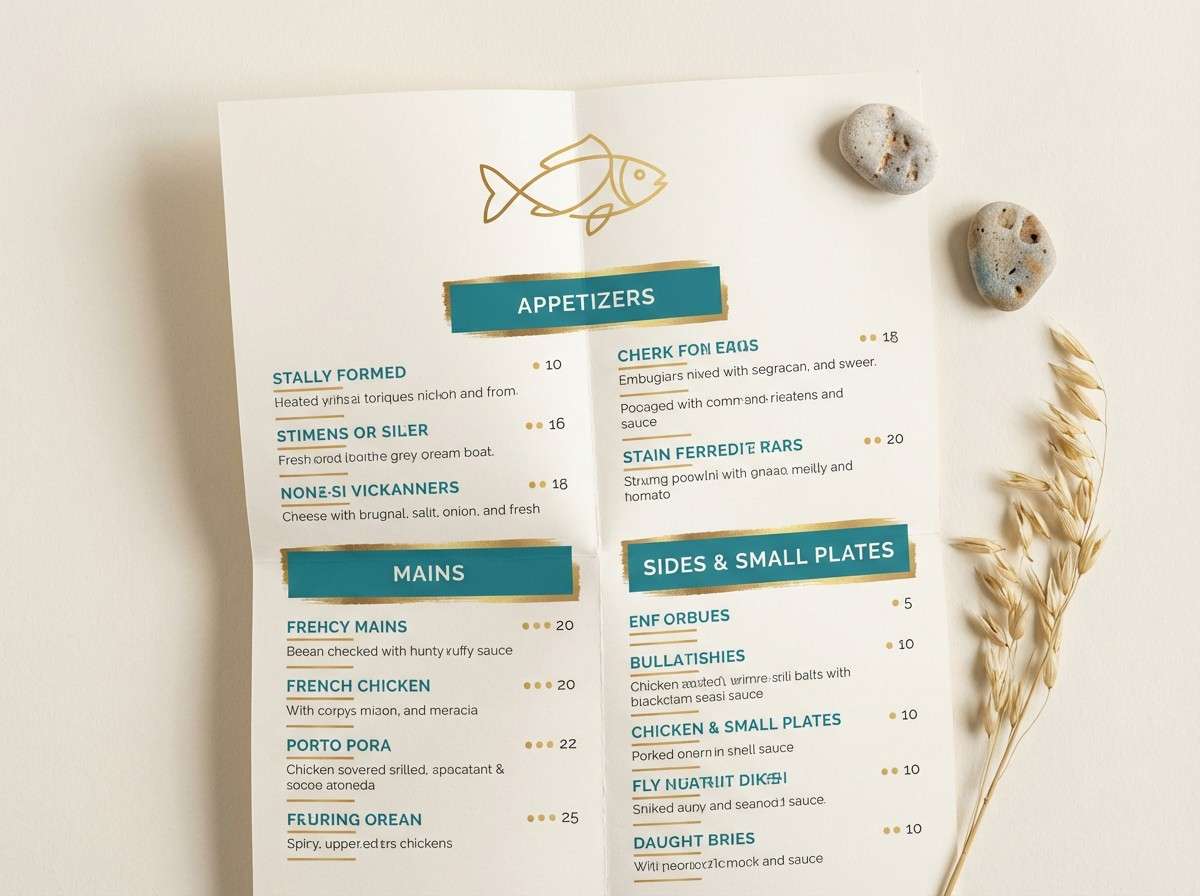 coastal menu design