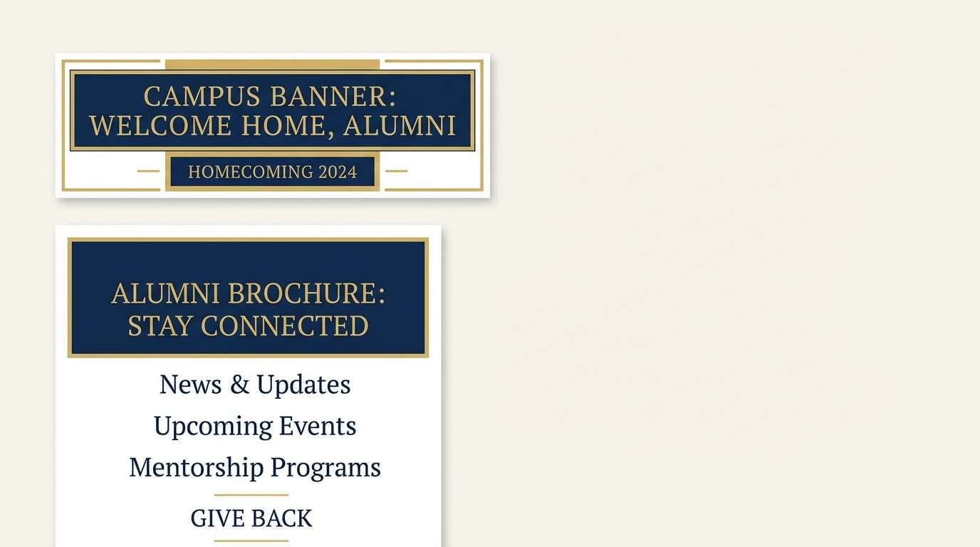 alumni banner in navy